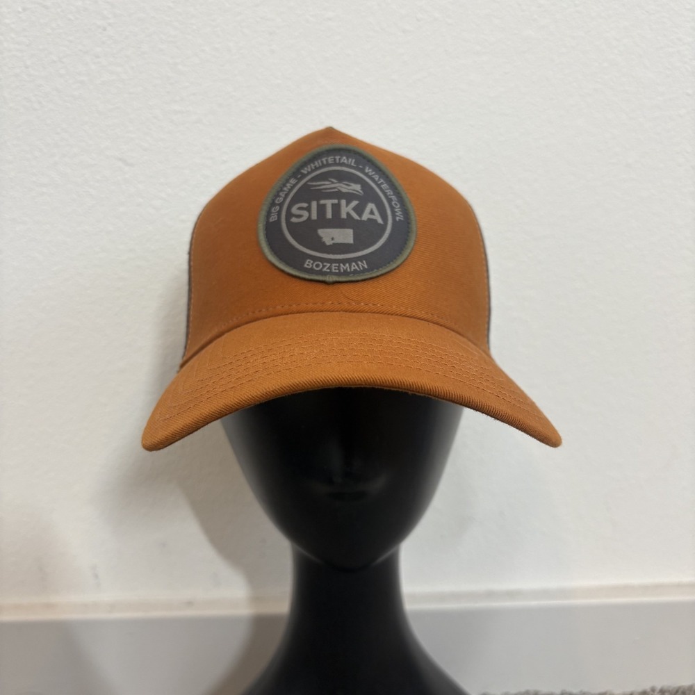 Sitka Trucker Hat Rust Orange OS Snapback Mesh Adjustable Patch Logo